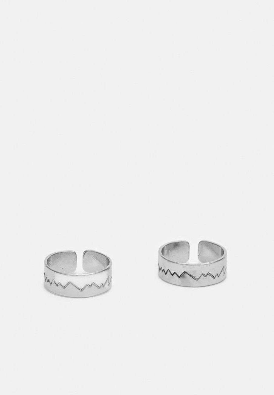 Accessoires Vintage Supply | Vintage Supply Unisex 2 Pack Ring Silver-Coloured