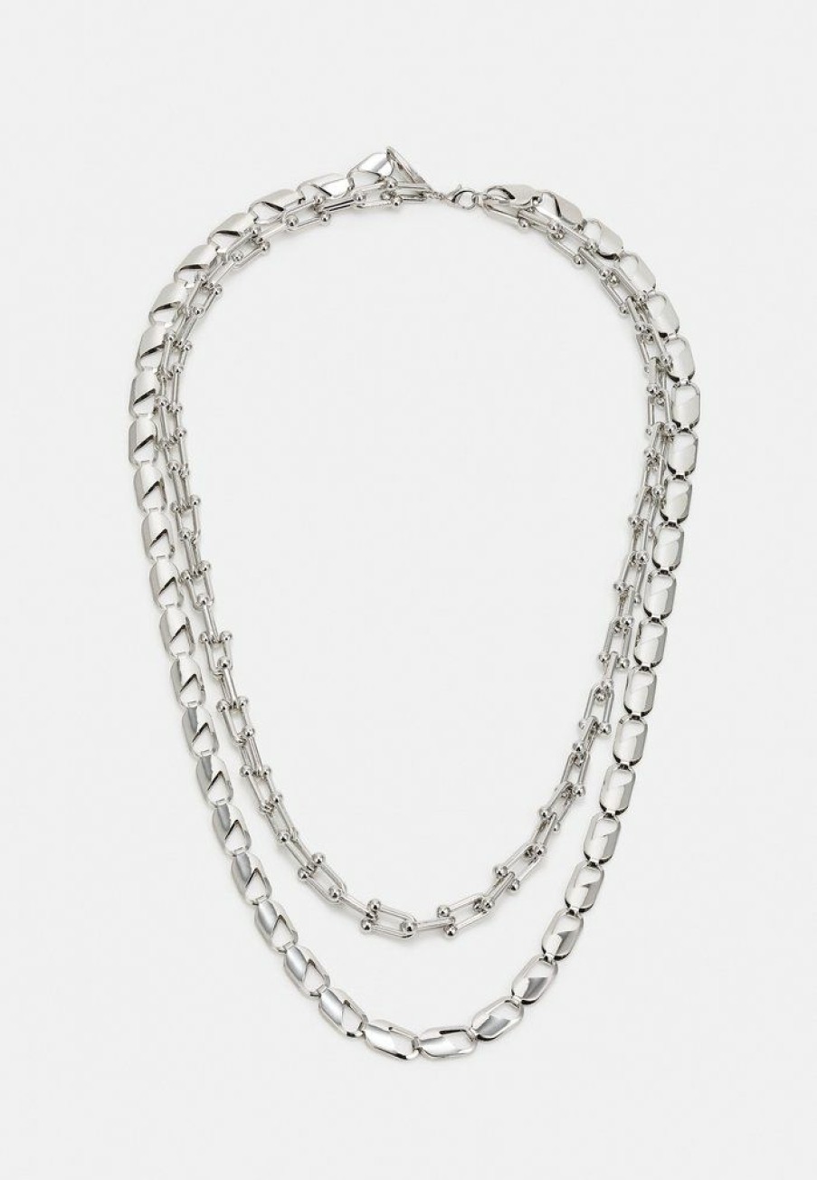 Accessoires Vintage Supply | Vintage Supply Multi Chain Necklace Unisex Necklace Silver-Coloured