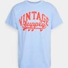 Clothing Vintage Supply | Vintage Supply Varsity Graphic Unisex Print T-Shirt Blue