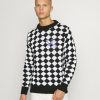 Clothing Vintage Supply | Vintage Supply Diamond Jumper Unisex Jumper Black/White