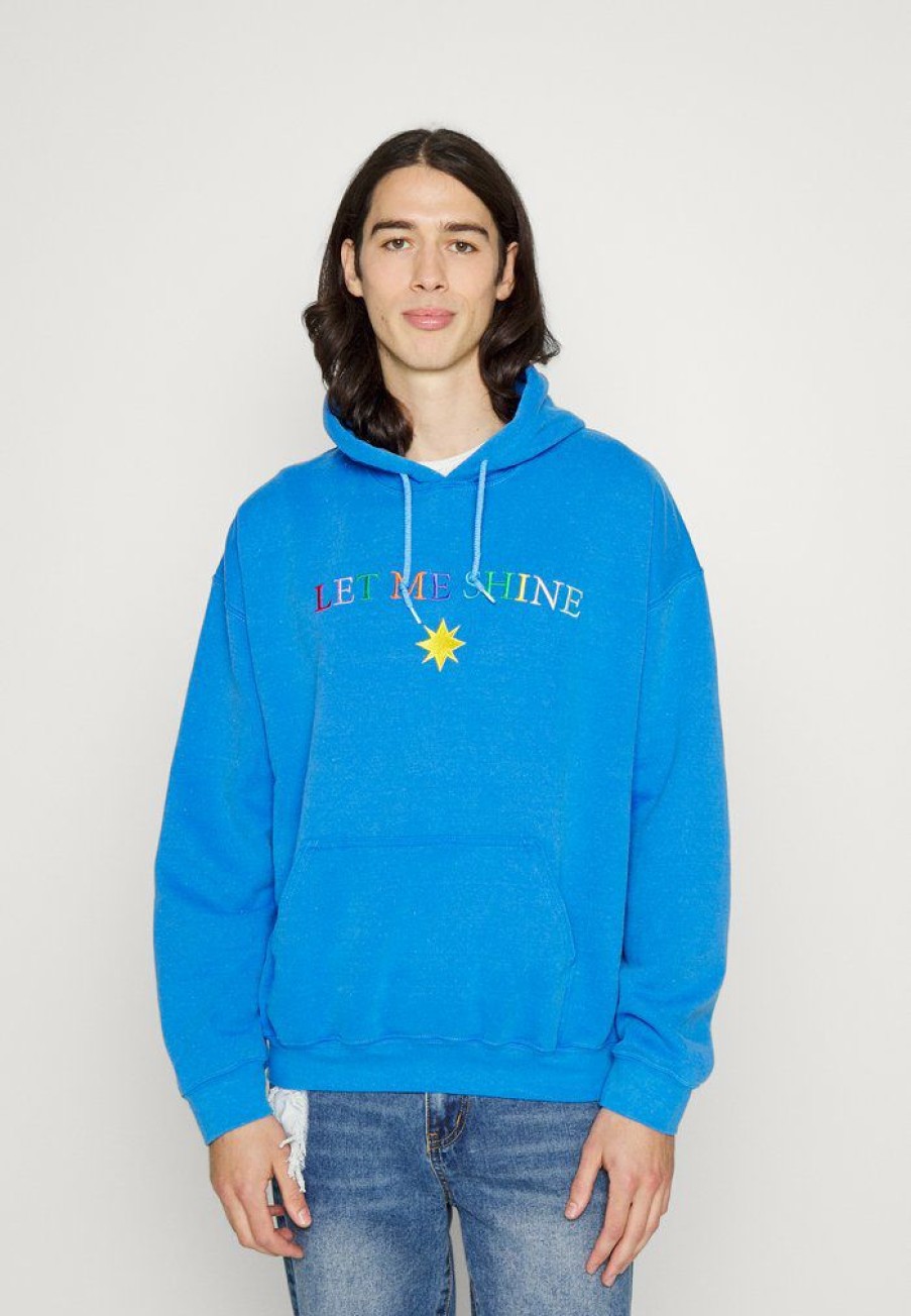 Clothing Vintage Supply | Vintage Supply Let Me Shine Embroidered Hoodie Hoodie Blue