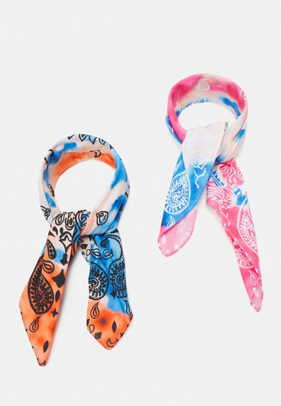 Accessoires Vintage Supply | Vintage Supply Bandana Set Foulard Blue/Orange/Red