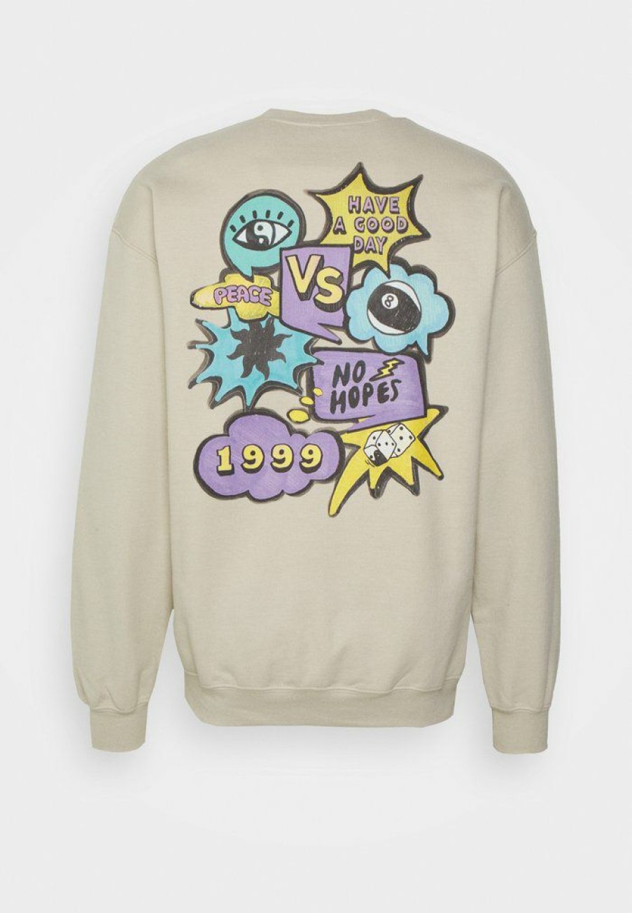 Clothing Vintage Supply | Vintage Supply With Old School Cartoon Front And Back Graphic Unisex Sweatshirt Sand