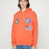 Clothing Vintage Supply | Vintage Supply Space Patches Hoodie Sweatshirt Orange