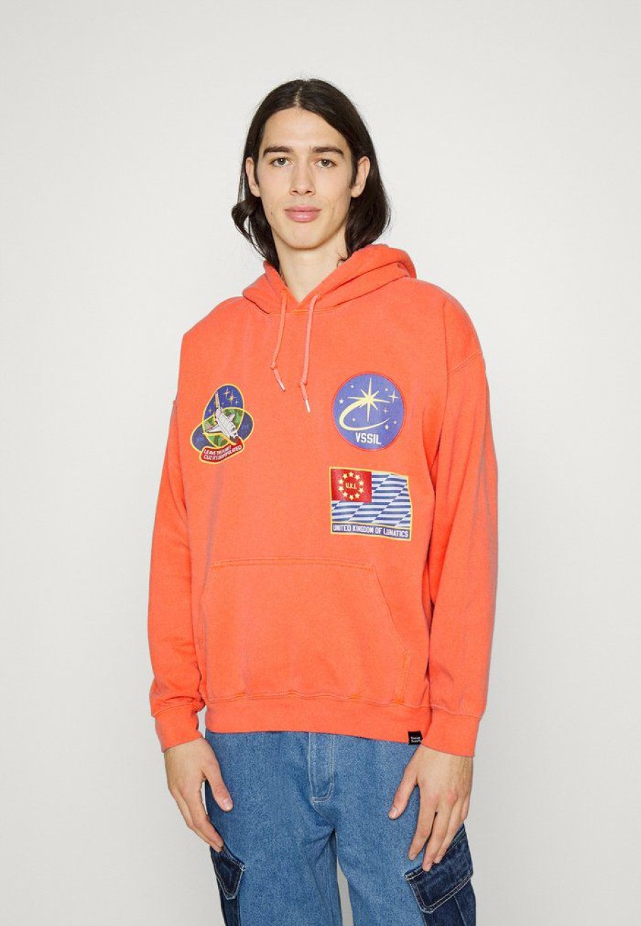 Clothing Vintage Supply | Vintage Supply Space Patches Hoodie Sweatshirt Orange