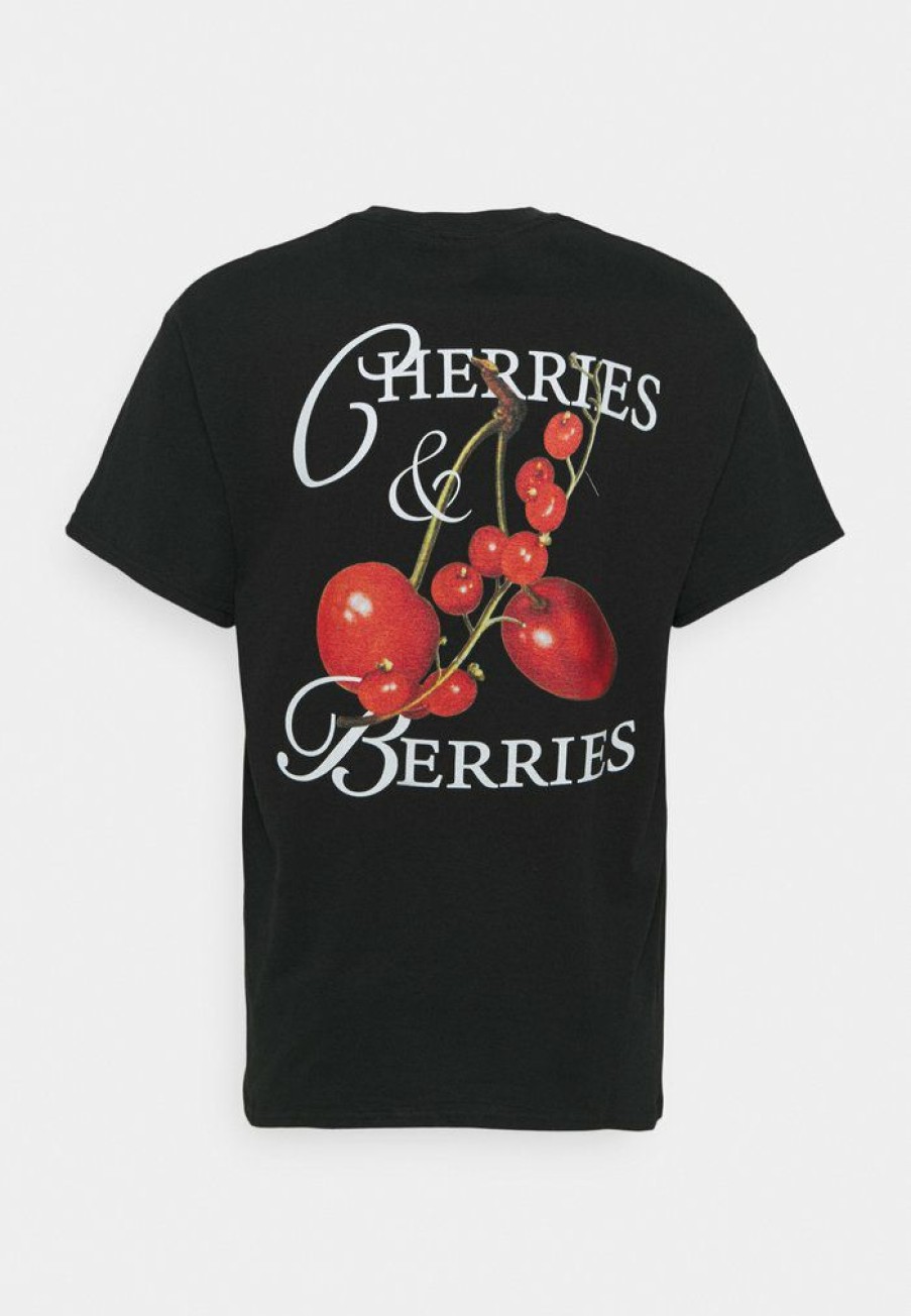 Clothing Vintage Supply | Vintage Supply Cherrys Berries Slogan Tee Print T-Shirt Black