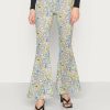 Clothing Vintage Supply | Vintage Supply Stretch Flares In Swirly Yin Yang Print Trousers Multi