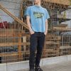 Clothing Vintage Supply | Vintage Supply Eccentric Print Tee Print T-Shirt Stone Blue Denim