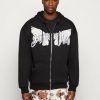 Clothing Vintage Supply | Vintage Supply Hypnotise Hotfix Zip Through Hoodie Zip-Up Sweatshirt Black