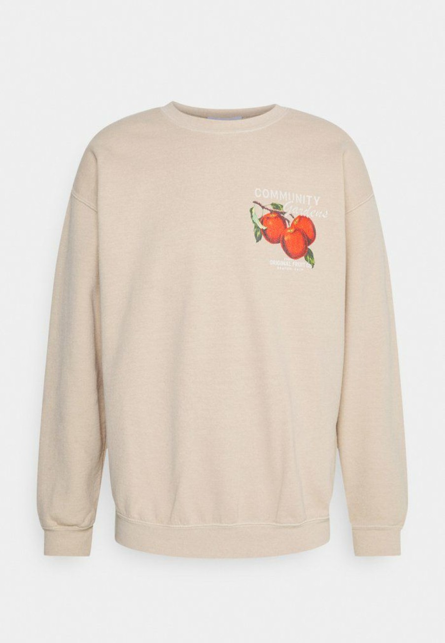 Clothing Vintage Supply | Vintage Supply Overdyed With Apples Chest Graphic Unisex Sweatshirt Od Honey Peach