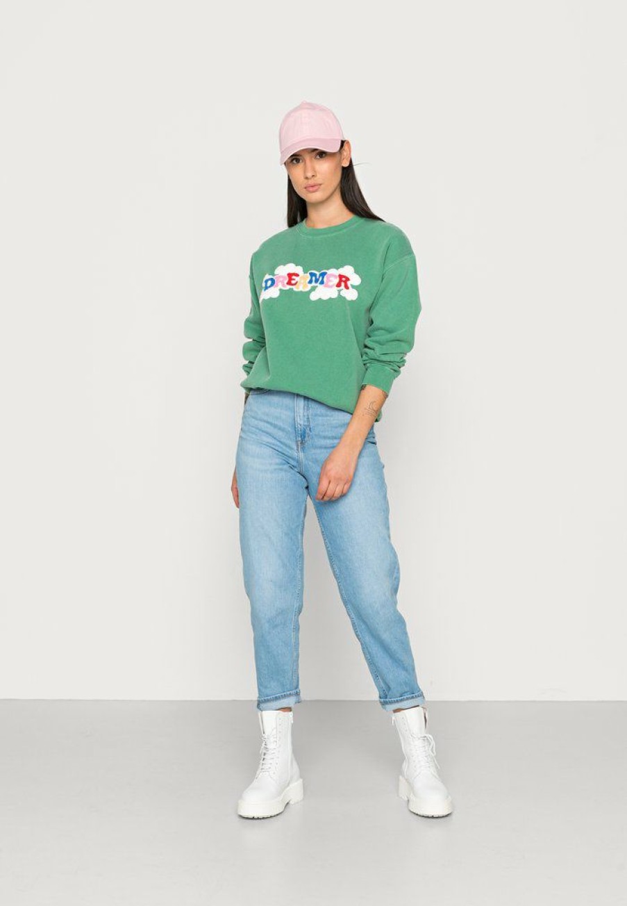 Clothing Vintage Supply | Vintage Supply Overdyed With Dreamer Patch Sweatshirt Green