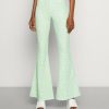 Clothing Vintage Supply | Vintage Supply Stretch Flare In Bubble Heart Trousers Green