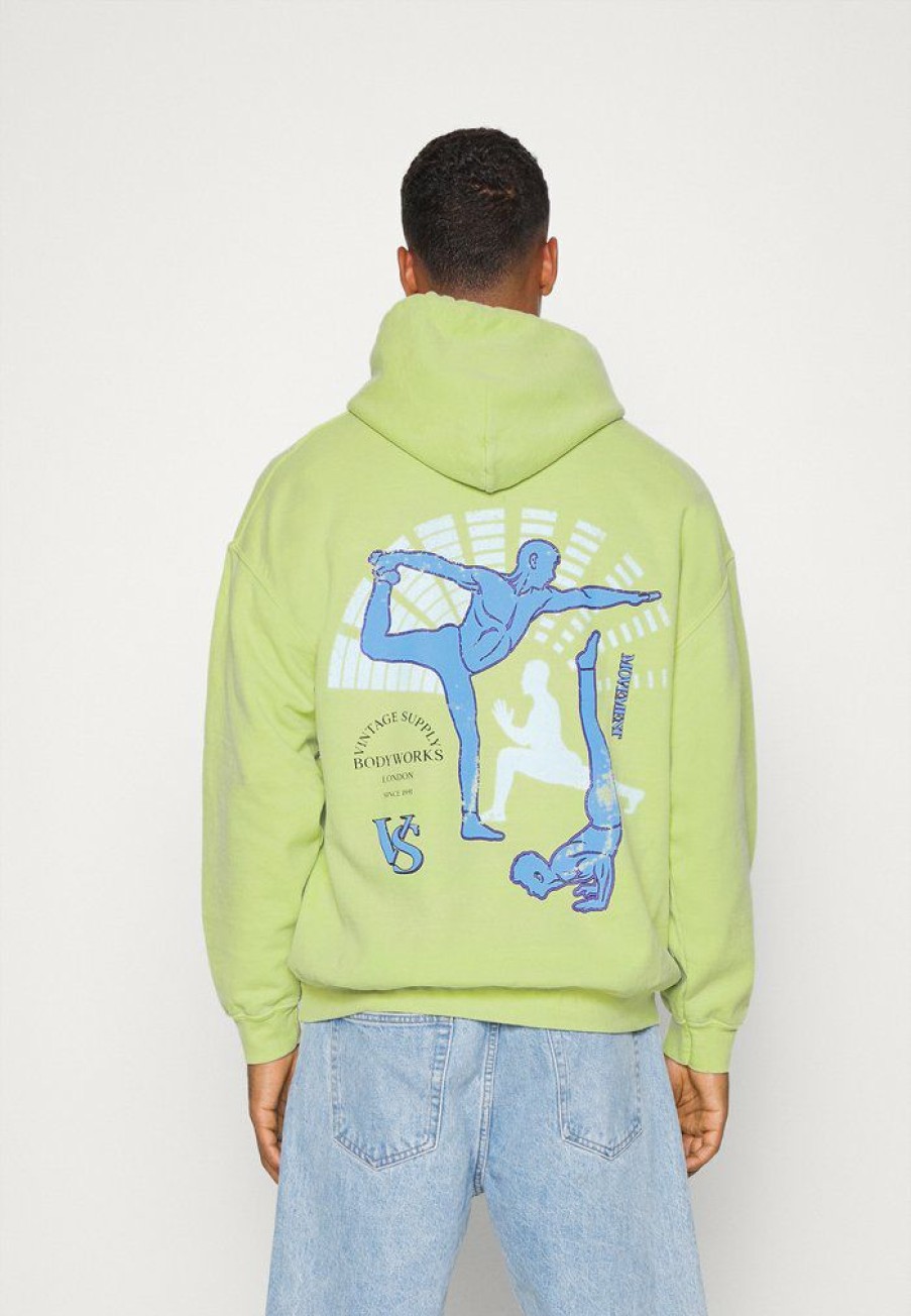 Clothing Vintage Supply | Vintage Supply Body Works Front Back Hoodie Sweatshirt Lime