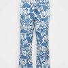 Clothing Vintage Supply | Vintage Supply Wide Leg Dad Swirl Heart Straight Leg Jeans Blue