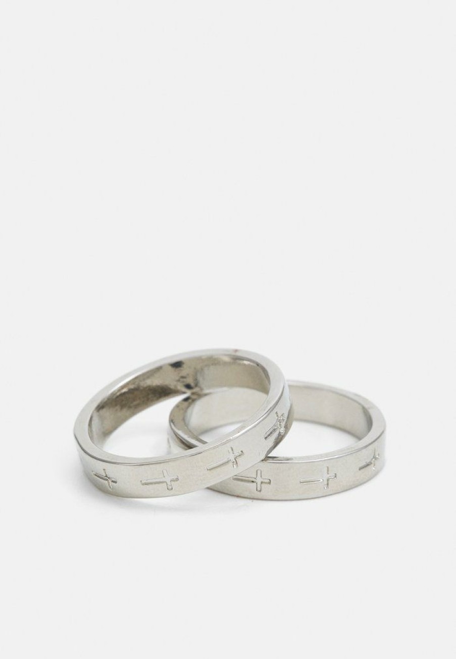 Accessoires Vintage Supply | Vintage Supply 2 Pack Ring Silver-Coloured