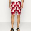 Clothing Vintage Supply | Vintage Supply Geo Football Shorts Red