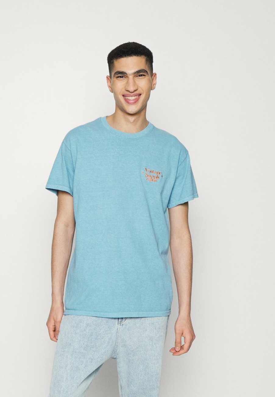 Clothing Vintage Supply | Vintage Supply Chest Embroidered Logo Tee Unisex Basic T-Shirt Overdye Teal