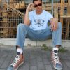 Clothing Vintage Supply | Vintage Supply Zebra Giraffe Print Tee Print T-Shirt Light Blue