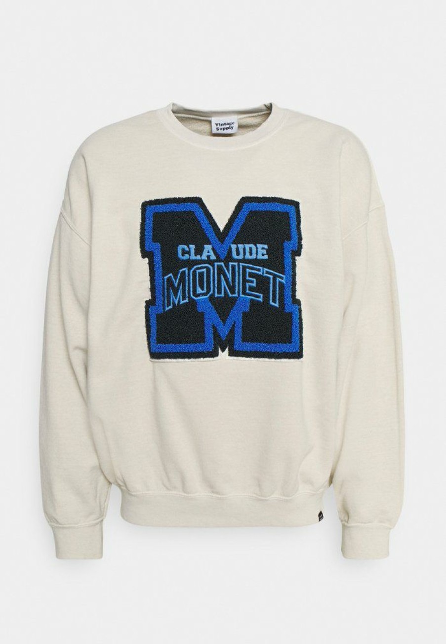 Clothing Vintage Supply | Vintage Supply Monet Varsity Arts Print Sweatshirt Washed Sand