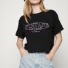 Clothing Vintage Supply | Croppedtee With Vintage Supply Originals Embroidery Print T-Shirt Black