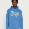 Clothing Vintage Supply | Vintage Supply Hoodie With Cairns Sea Front Print Unisex Sweatshirt Overdye Blue