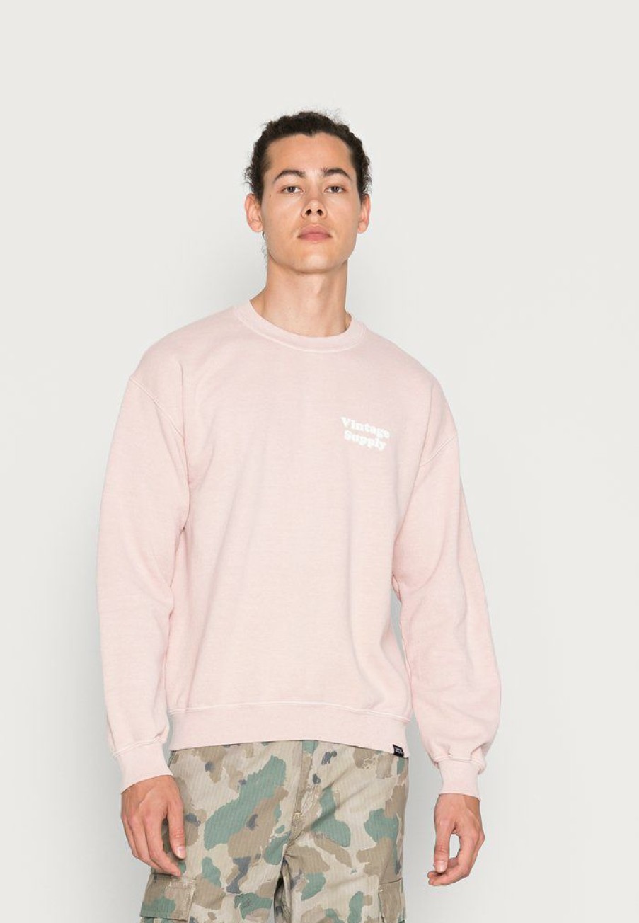 Clothing Vintage Supply | Vintage Supply With Core Chest Logo Unisex Sweatshirt Light Pink