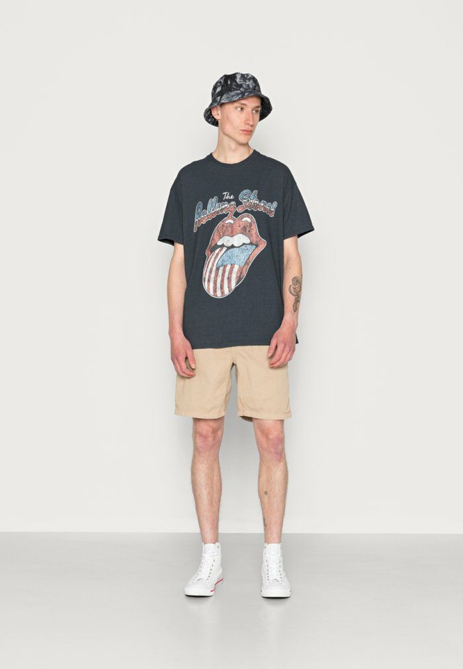 Clothing Vintage Supply | Vintage Supply The Rolling Stones Front Tee Print T-Shirt Charcoal Od