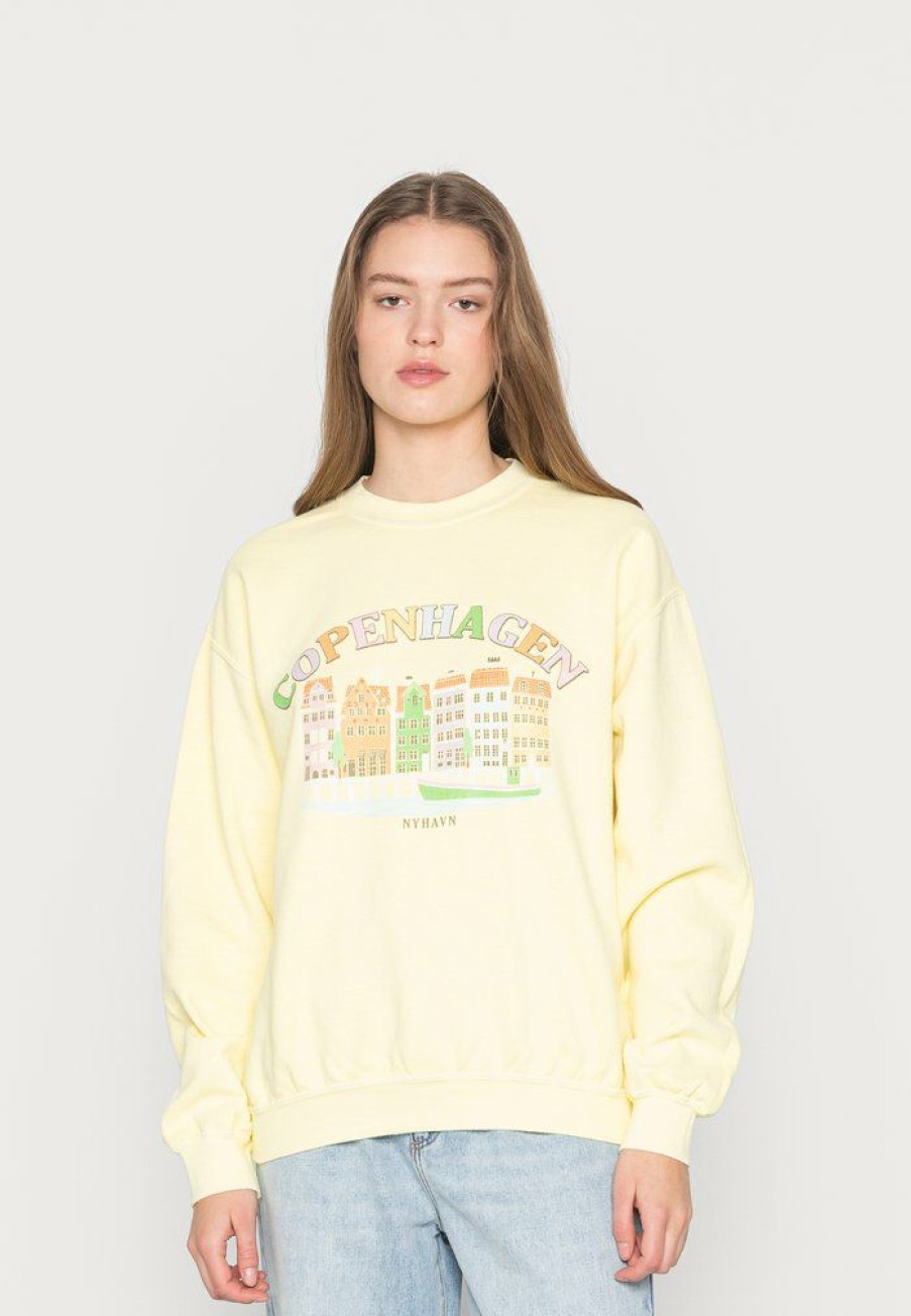 Clothing Vintage Supply | Vintage Supply Overdyed With Copenhagen Graphic Sweatshirt Yellow