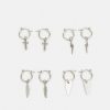 Accessoires Vintage Supply | Vintage Supply Earring Unisex 4 Pack Earrings Silver-Coloured