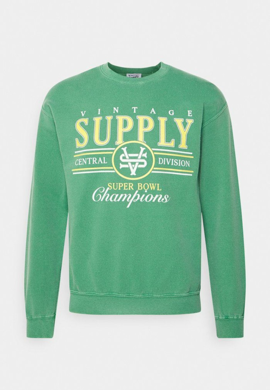 Clothing Vintage Supply | Overdyed With Vintage Supply Champions Graphic Unisex Sweatshirt Green