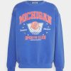 Clothing Vintage Supply | Vintage Supply Overdyed With Michigan Varsity Sweatshirt Blue