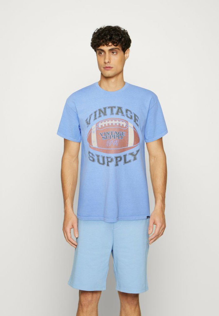 Clothing Vintage Supply | Vintage Supply Front Tee Print T-Shirt Blue