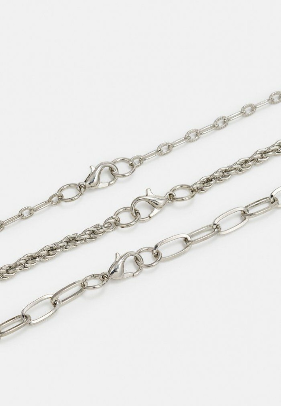 Accessoires Vintage Supply | Vintage Supply Multi Necklace Unisex 3 Pack Necklace Silver-Coloured