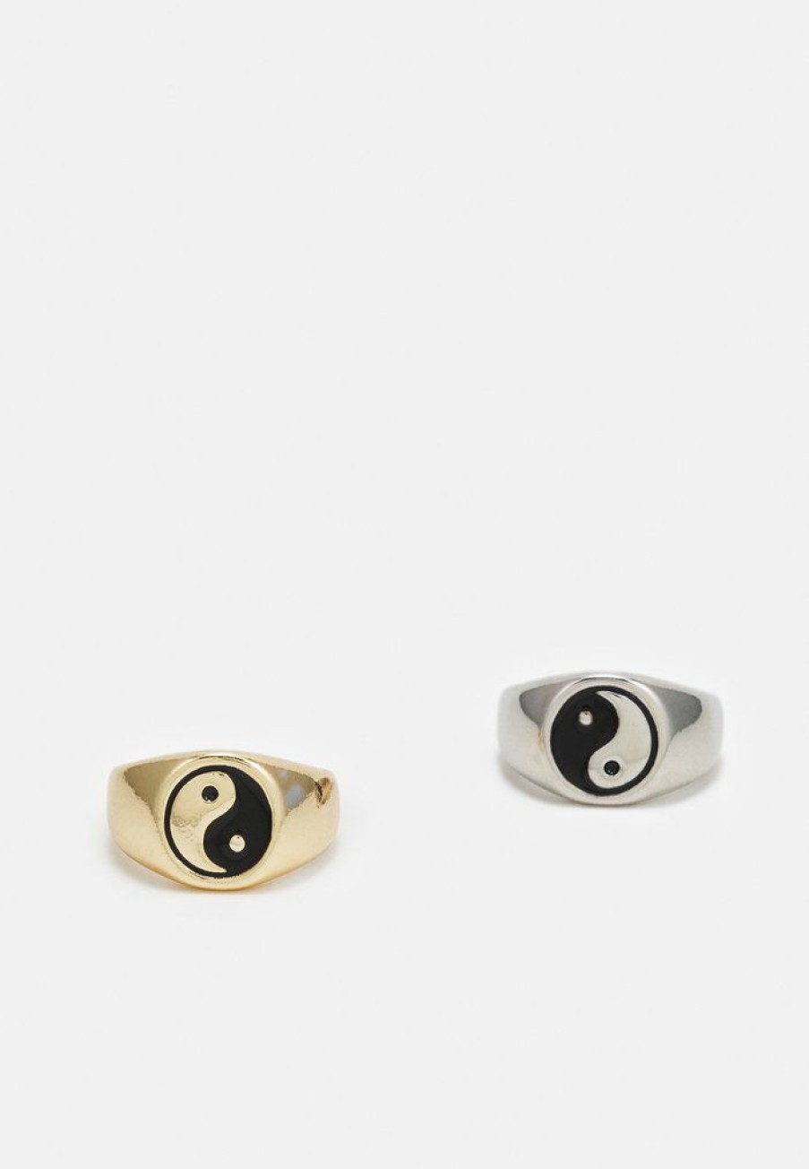 Accessoires Vintage Supply | Vintage Supply Unisex 2 Pack Ring Silver-Coloured/Gold-Coloured