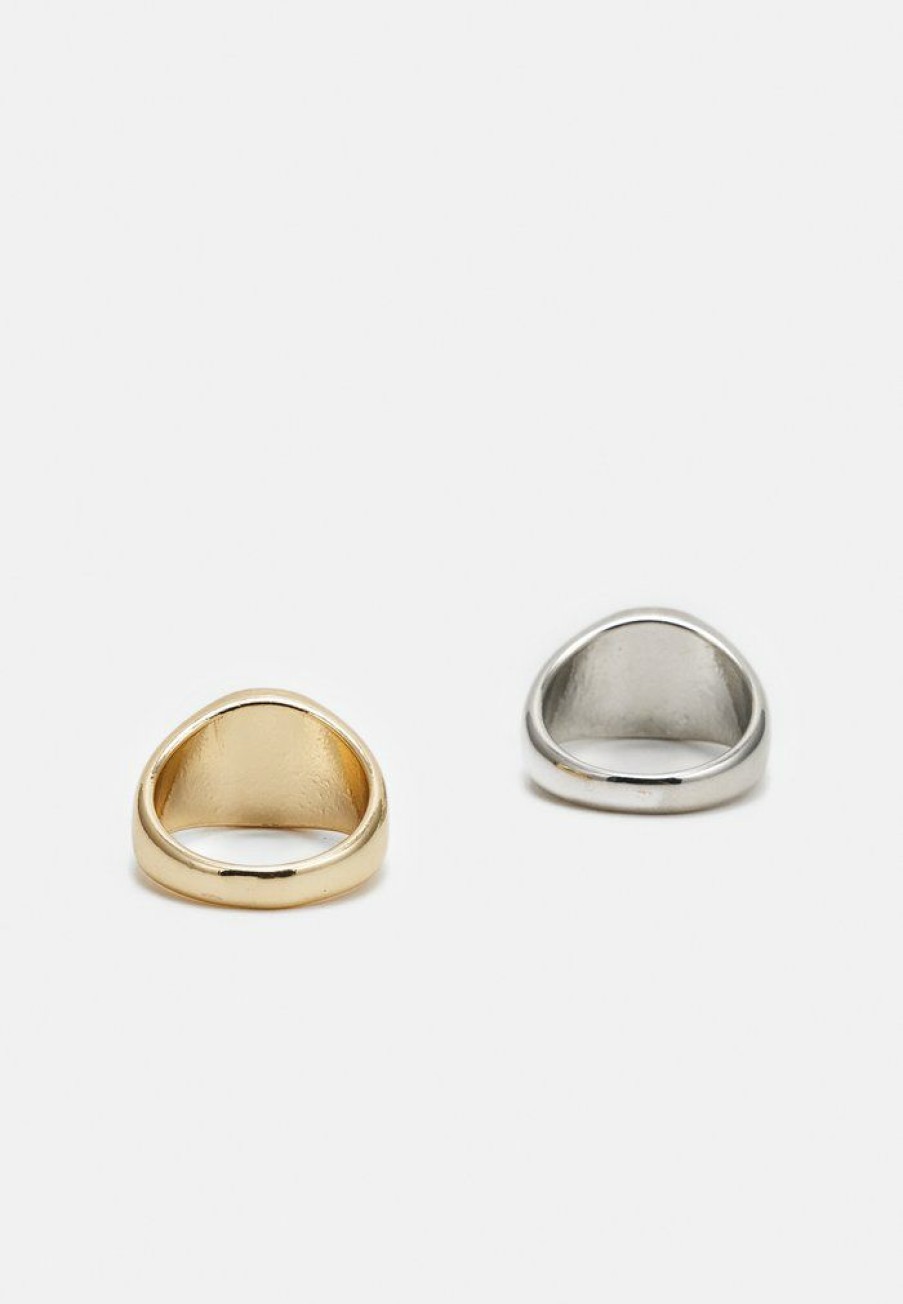 Accessoires Vintage Supply | Vintage Supply Unisex 2 Pack Ring Silver-Coloured/Gold-Coloured