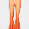 Clothing Vintage Supply | Vintage Supply Stretch Flares Trousers Orange