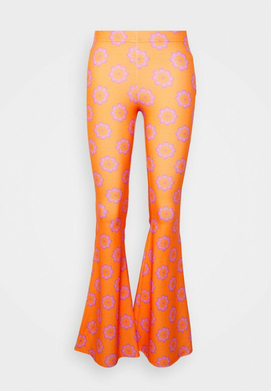 Clothing Vintage Supply | Vintage Supply Stretch Flares Trousers Orange