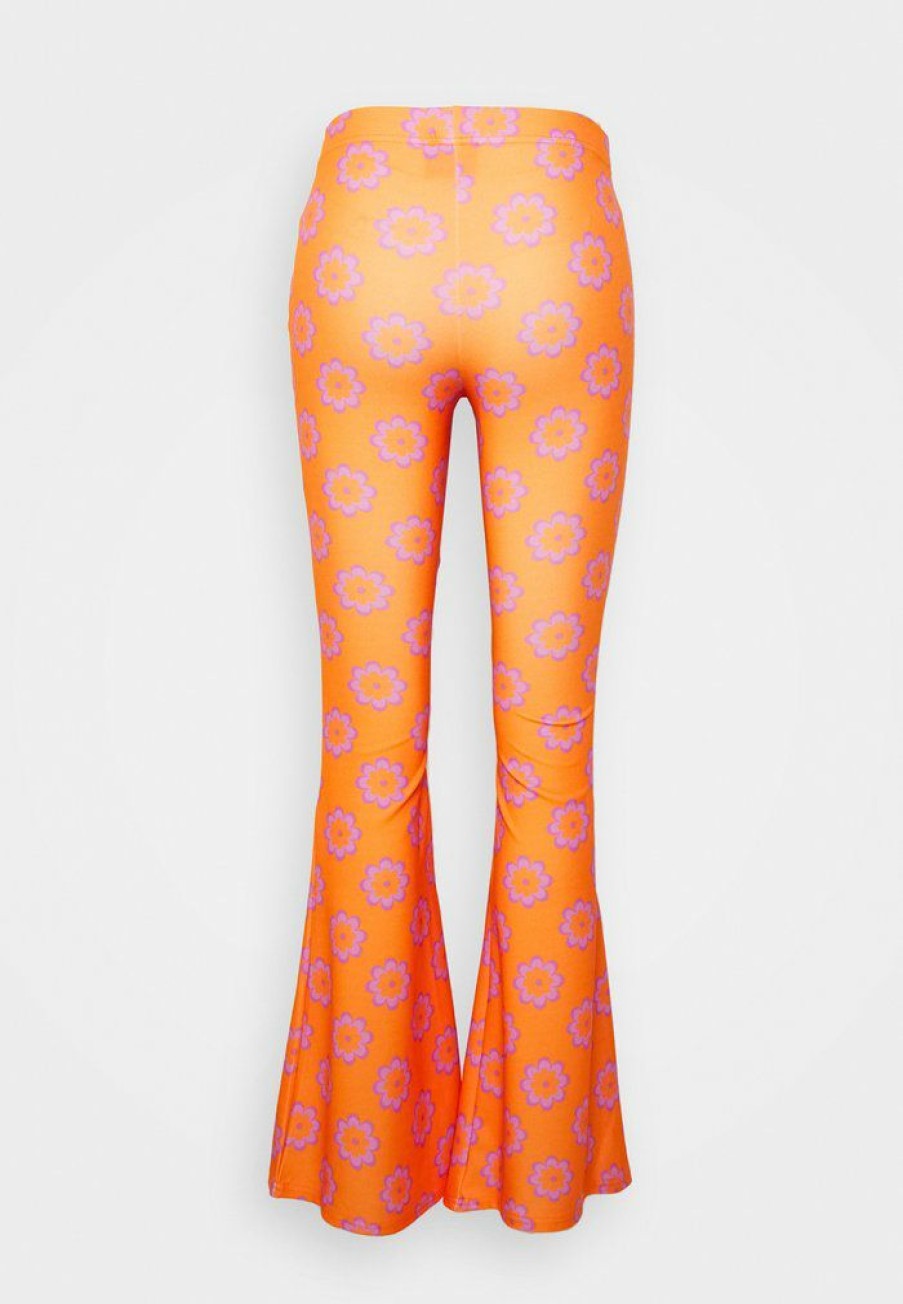 Clothing Vintage Supply | Vintage Supply Stretch Flares Trousers Orange