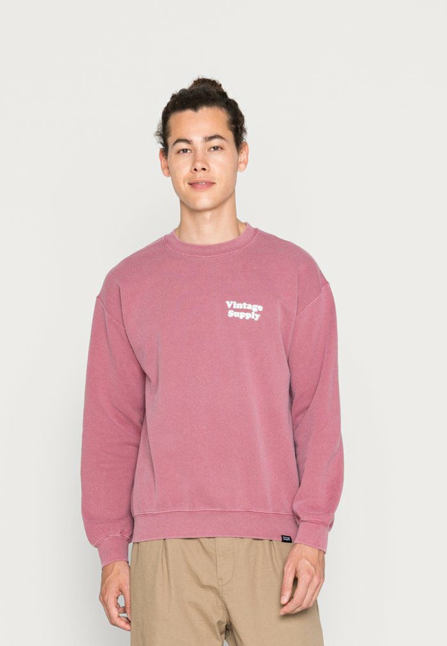 Clothing Vintage Supply | Vintage Supply With Core Chest Logo Unisex Sweatshirt Dark Pink