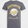 Clothing Vintage Supply | Vintage Supply Overdyed With Southside Dallas Graphic Unisex Print T-Shirt Charcoal Grey