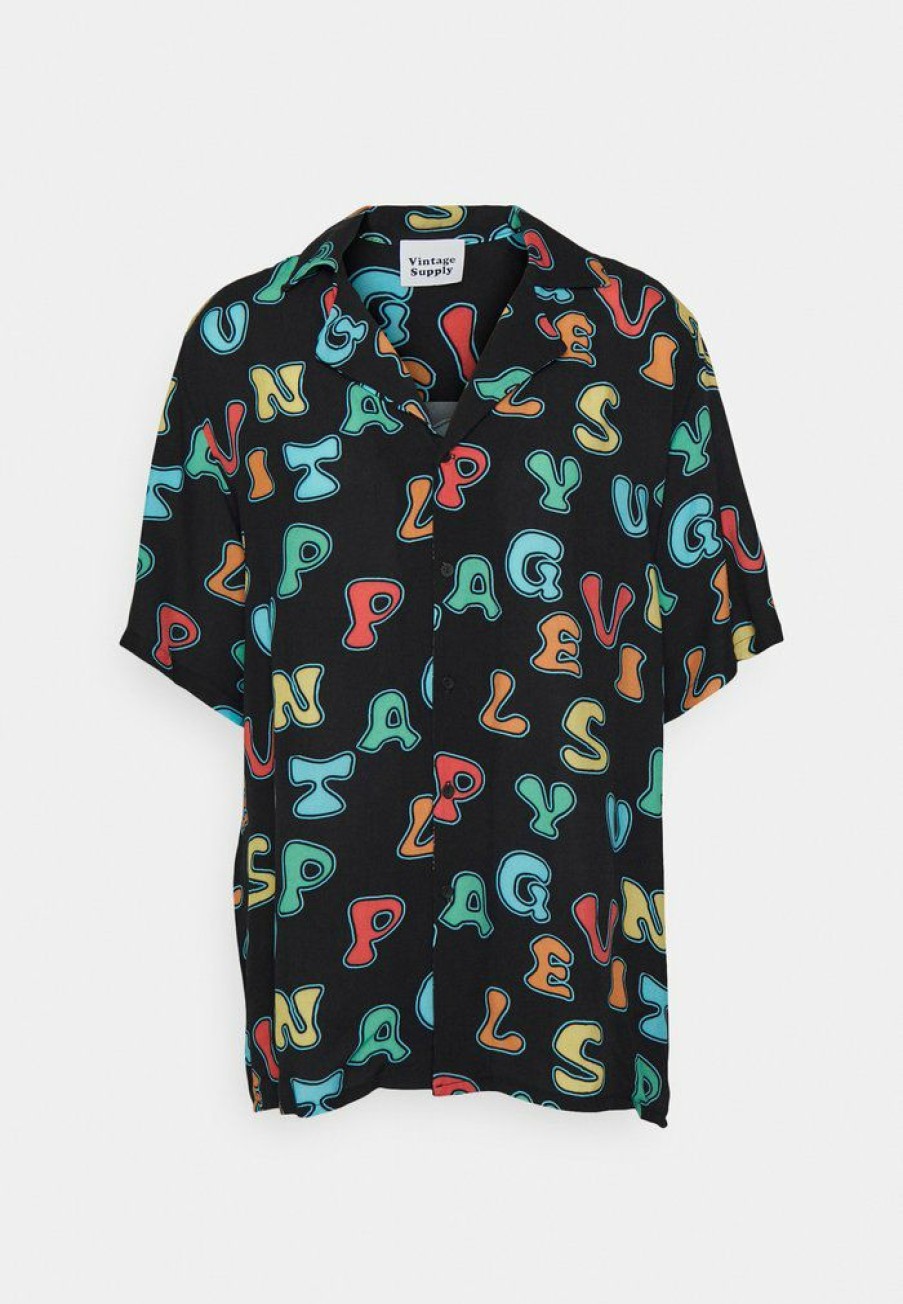 Clothing Vintage Supply | Vintage Supply Revere In Alpabet Unisex Shirt Black/Multi-Coloured