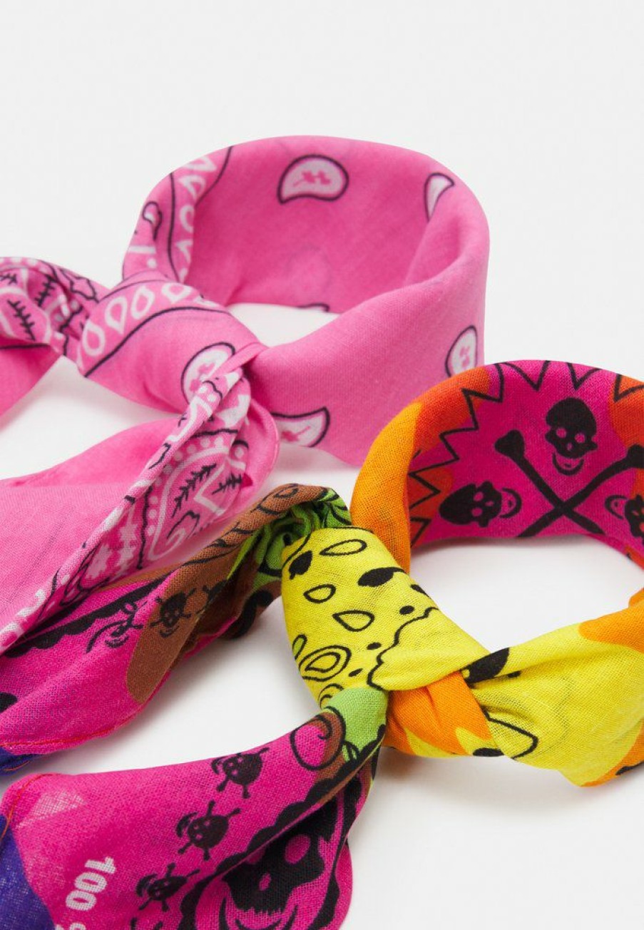 Accessoires Vintage Supply | Vintage Supply Bandana Unisex 2 Pack Foulard Pink/Multicoloured