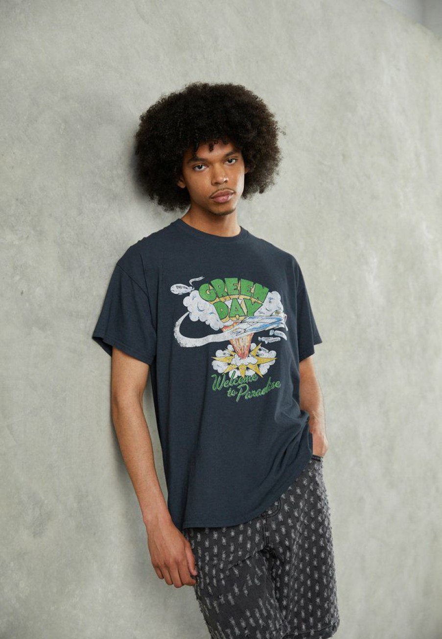 Clothing Vintage Supply | Vintage Supply Green Day Front Tee Print T-Shirt Charcoal