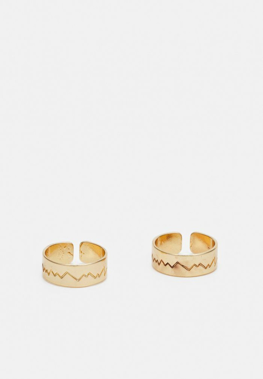 Accessoires Vintage Supply | Vintage Supply Unisex 2 Pack Ring Gold-Coloured