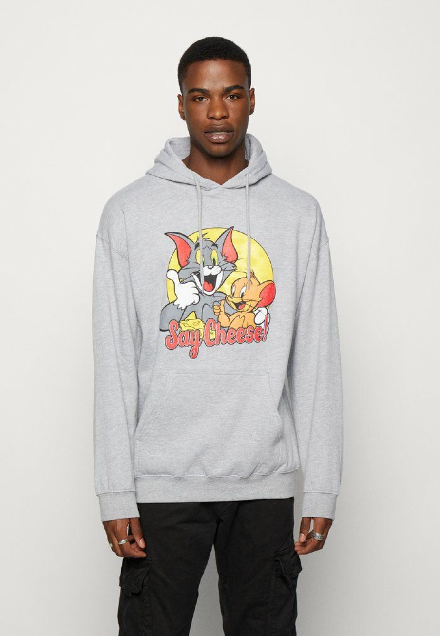 Clothing Vintage Supply | Vintage Supply Unisex Tom & Jerry Say Cheese Hoodie Sweatshirt Sports Grey