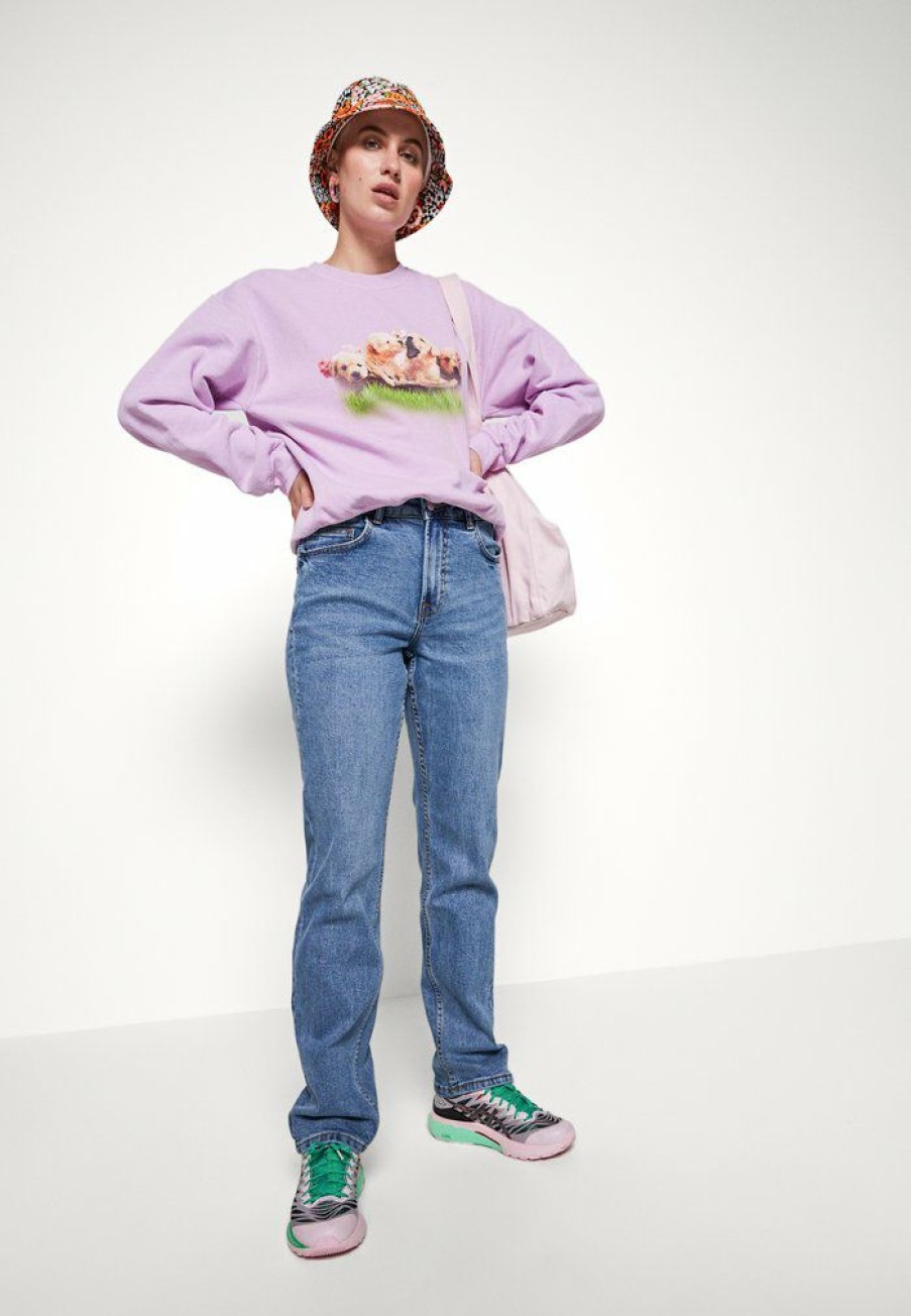 Clothing Vintage Supply | Vintage Supply Overdye With Puppies Graphic Sweatshirt Lilac