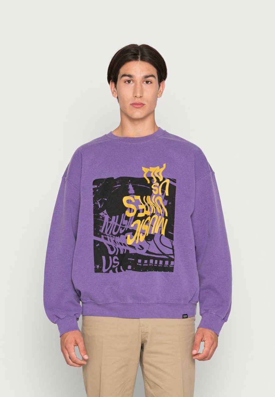 Clothing Vintage Supply | Vintage Supply Music Unites Allprint Sweatshirt Purple