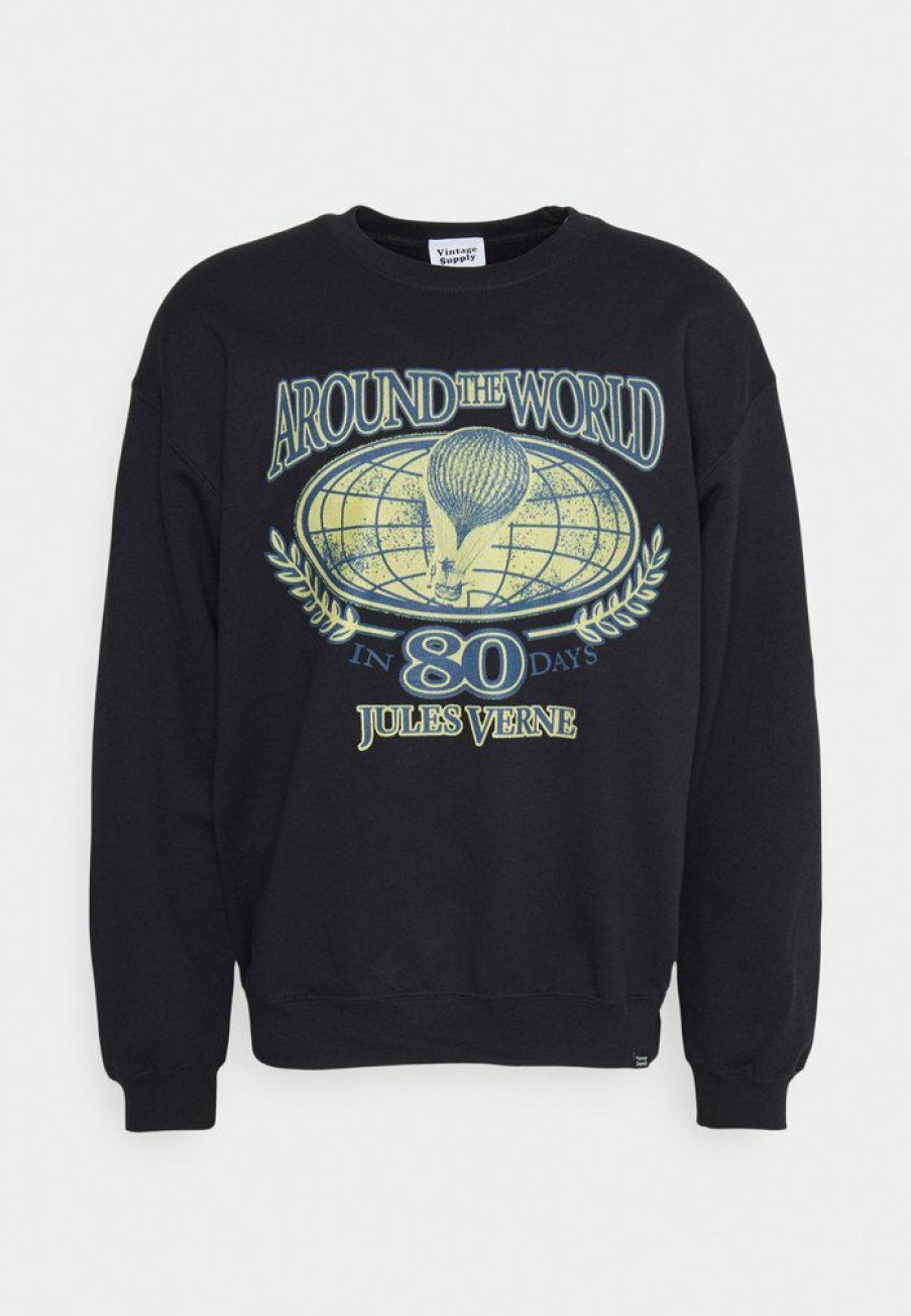 Clothing Vintage Supply | Vintage Supply Around The World Jules Verne Sweatshirt Black