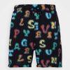 Clothing Vintage Supply | Vintage Supply Alpabet Printed Unisex Shorts Black/Multi