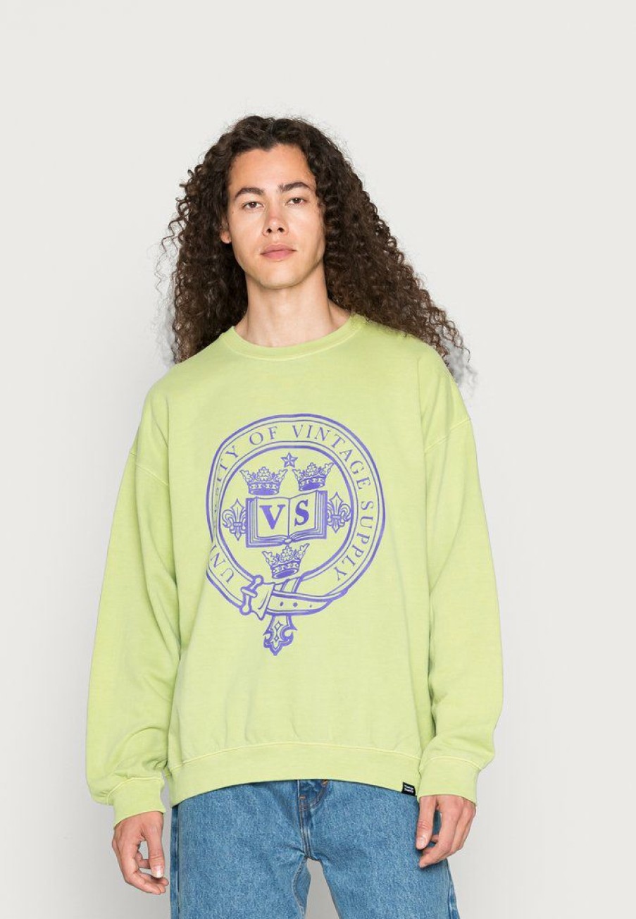 Clothing Vintage Supply | Vintage Supply University Front Print Sweatshirt Green